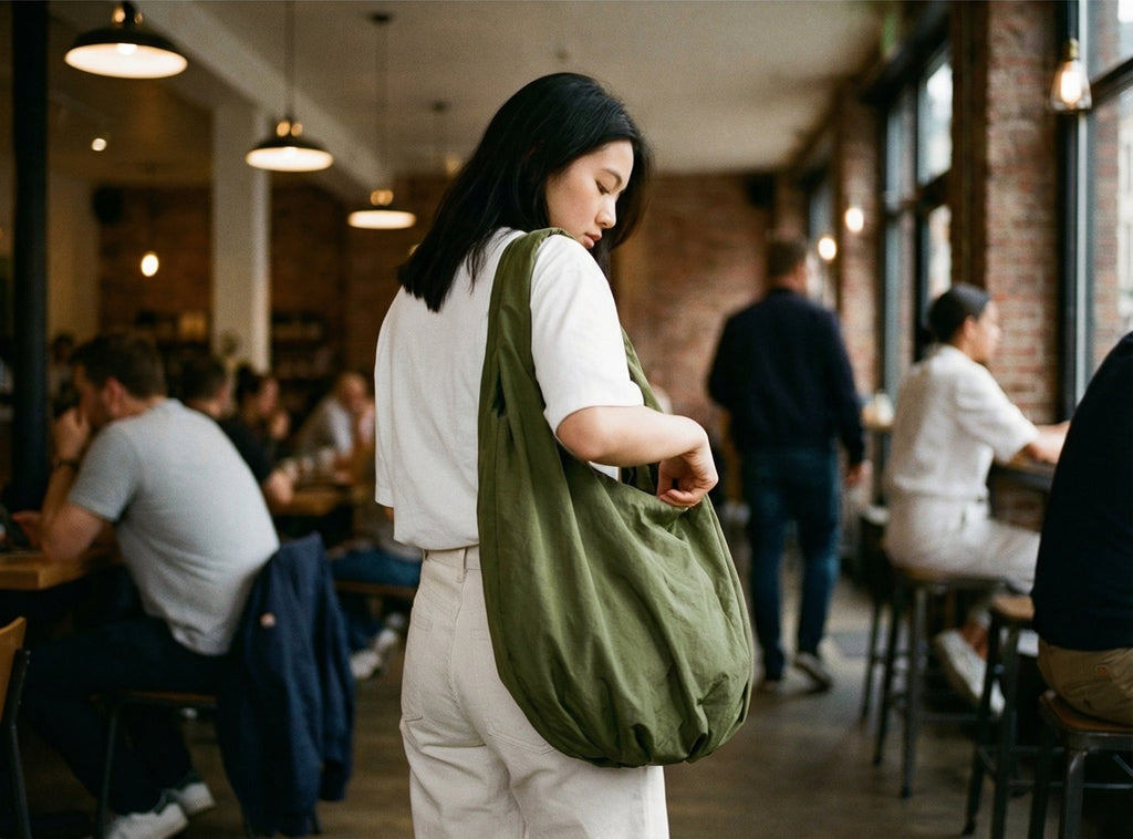 Solid-color crossbody bag