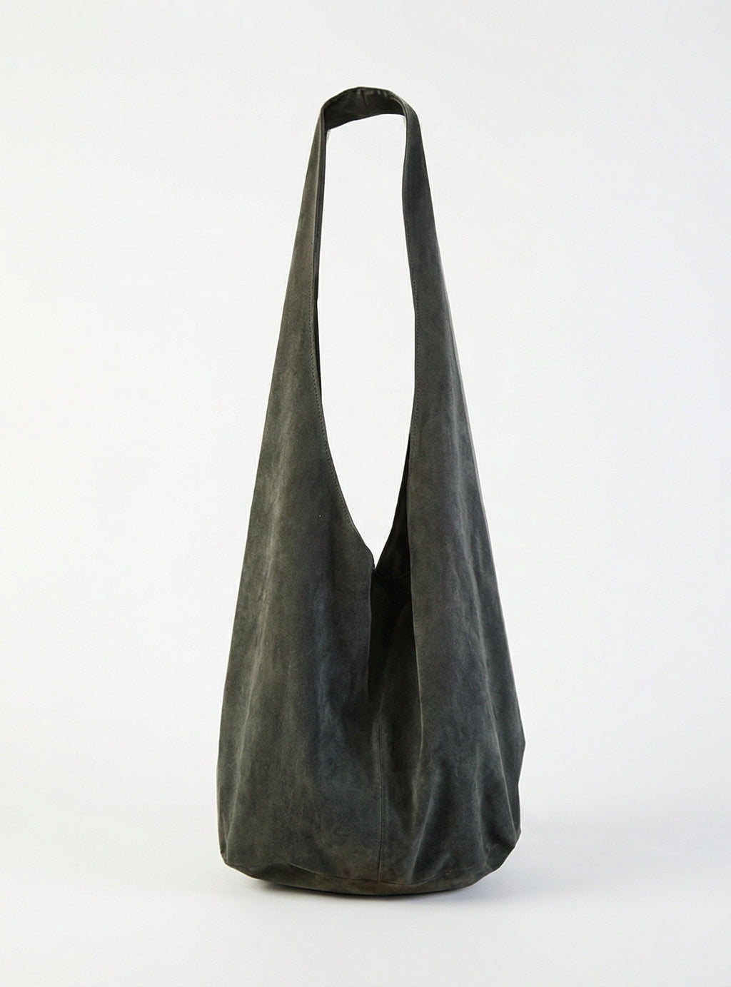 Single-shoulder suede bag