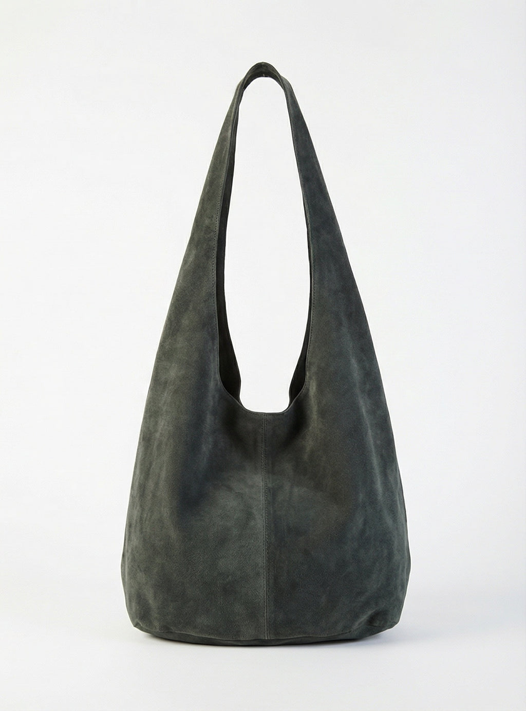 Single-shoulder suede bag